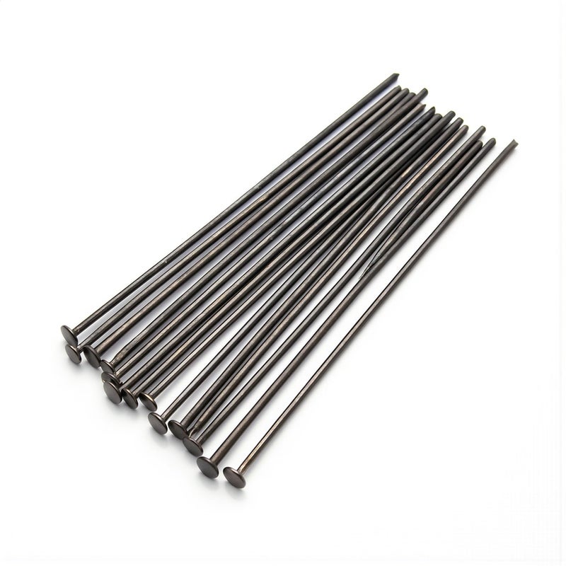 دبابيس رأسية Gunmetal Iron 0.7mm 16mm 200 قطعة لوازم صناعة المجوهرات الحرفية - Image 1