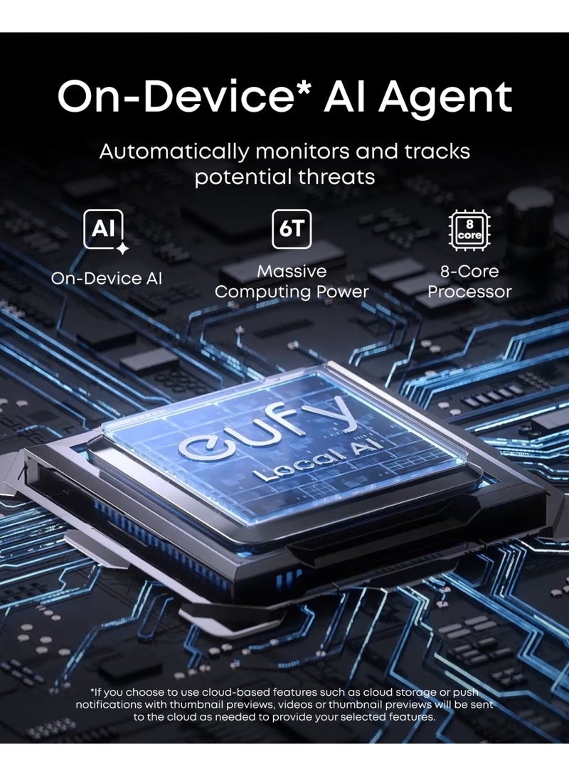 eufy Security PoE NVR CCTV Camera System E41, Wired Outdoor Cam, 4 4K UHD Turret Cams, 122° FOV, Colour Night Vision, 24/7 Recording, AI Detection, Red & Blue Lights, 8 Channel NVR, 2TB HDD, IP67 - Image 3