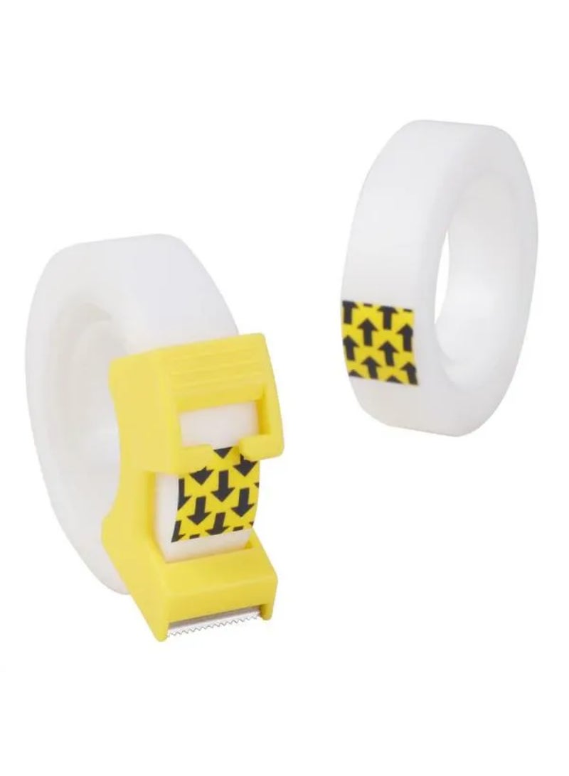 Deli Stationery Invisible Tape with Dispenser Clear and Yellow 12mm x 18.3m 138271 - Image 2