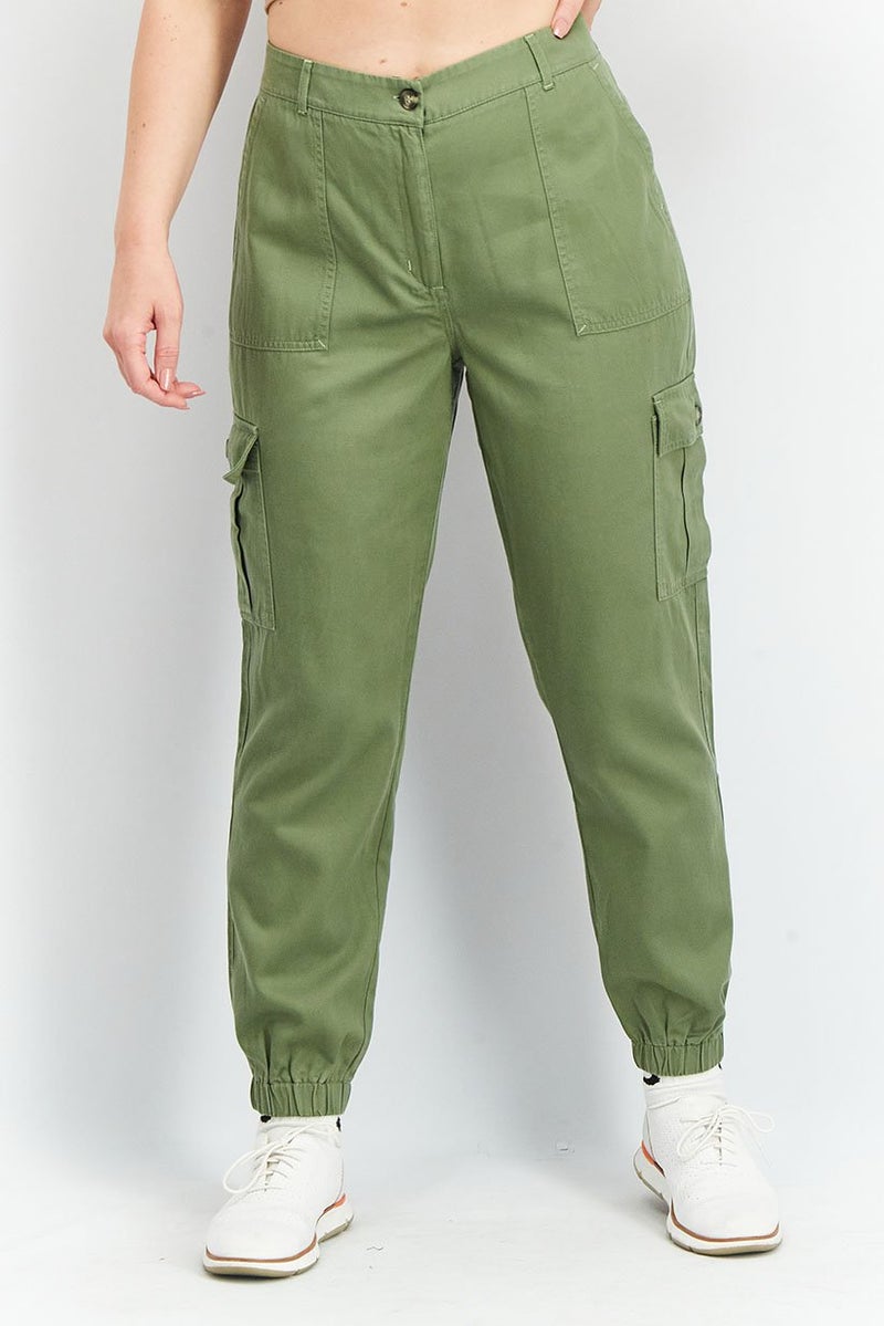 Tchibo Women Regular Fit Cargo Pants, Green - Image 1