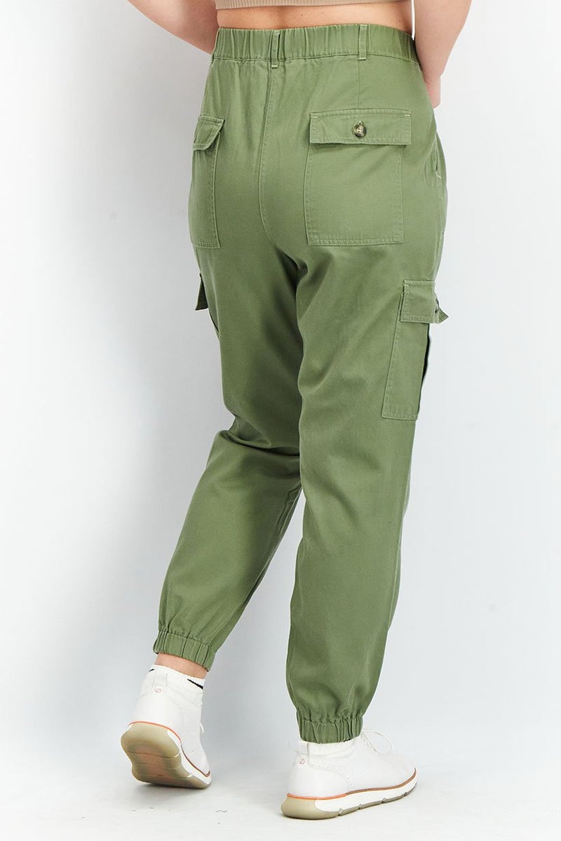 Tchibo Women Regular Fit Cargo Pants, Green - Image 4