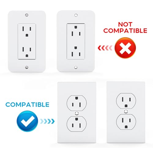 Roolaudk White Wall Outlet Shelf with Cord Storage - Standard Vertical Duplex Organizer for Bathroom Decor, Smart Home, Power Tools, Toothbrush (2 Pack) - Image 2