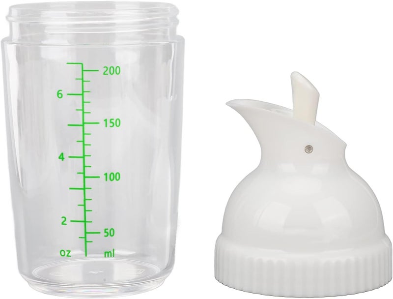 Salad Dressing Shaker, 200ml Leakproof Seal One Hand Operation Dressing Container, Kitchen Bottle with Lid for Kitchen Home (White) - Image 4