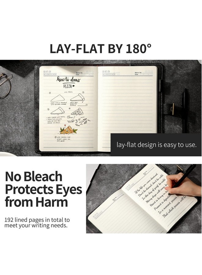 CAGIE Journal With Lock For Men, A5 Leather Diary With Lock 192 Pages, Refillable Locking Journal With Pen & Gift Box Lock Diary For Writing Travel, 5.7X 8.5 Inches, Black - Image 5