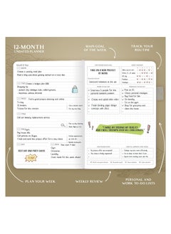 Swift Dairy Planner - Deluxe Weekly & Monthly Life Planner to Hit Your Goals & Live Happier. Organizer Notebook & Productivity Journal. A5 Hardcover, Undated - Start Any Time  - Image 3