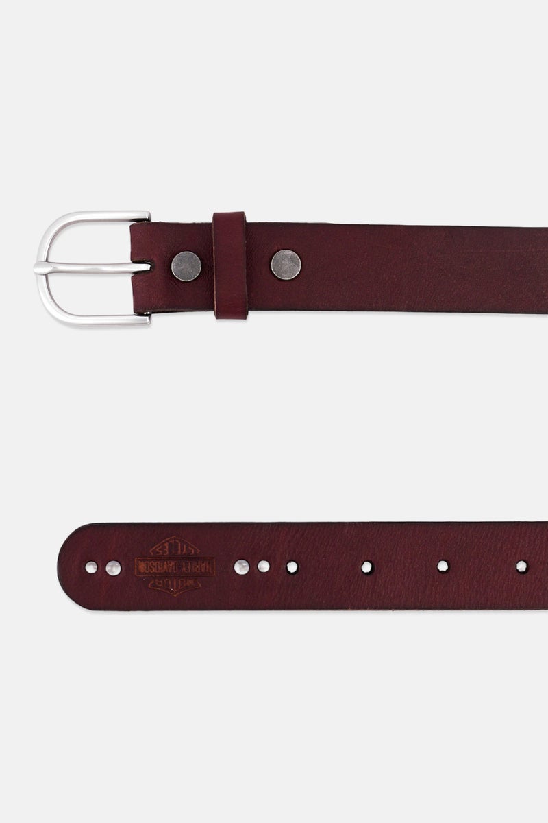 HARLEY DAVIDSON Women Leather Buckle Belt, Dark Brown - Image 2