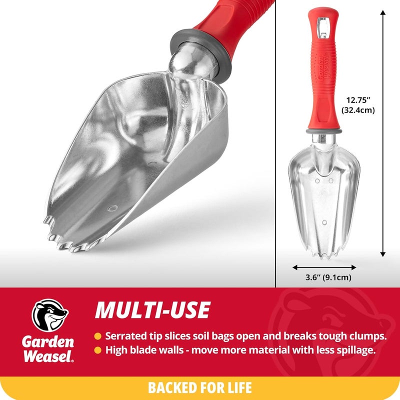 مغرفة البستاني الكبيرة من Garden Weasel 91362 - للحفر والنقل - مقبض مريح، مقاوم للطقس والصدأ - Image 5