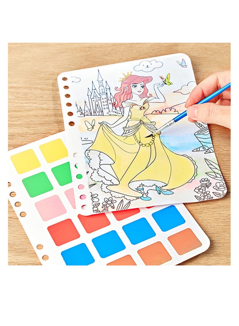 إي سي في في مجموعة أدوات إبداعية للرسم والتلوين للأطفال، وكتاب ألعاب ألغاز وثقب للبنات من عمر 4 إلى 12 عامًا، تتضمن الرسم بالألوان المائية، وفن الثقب، وألعاب الخدش، وألعاب تلبيس. - Image 3