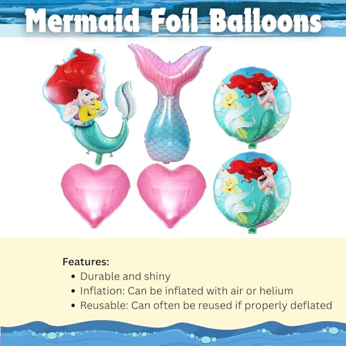 FI - FLICK IN 7 pcs Foil Balloons for 6th Birthday Decoration for Girls Theme Birthday Decorations Tail Balloon Rainbow Number 6 Foil Balloon (Pack of 7, Multi) - Image 3