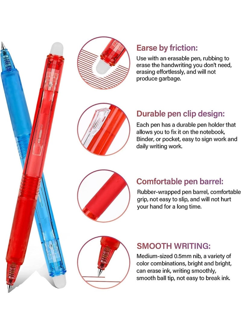 12 قلم جل قابل للمسح وقابل للسحب، يجعل الأخطاء تختفي، مقبض مريح، للرسم والكتابة والتخطيط واللوازم المدرسية والمكتبية، رأس دقيق 0.7 مم - Image 4