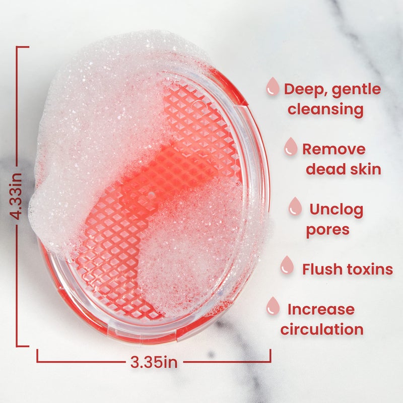 Dylonic 2-Pack Exfoliating Body Scrubber by Dylonic - Ingrown Hair & Razor Bump Solution - Silicone Back Scrubber - 4x3 Inch - Pre-Shave Body Exfoliator - Unisex Shower Essential - Orange - Image 3