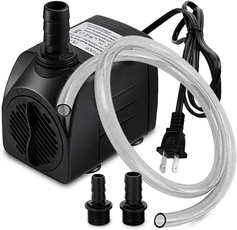 PULACO 400GPH Submersible Pump with 5 ft Tubing, (1500L/H 25W) durable fountain water pump for Pond Fountain, Aquariums Fish Tank, Statuary, Hydroponics - Image 1