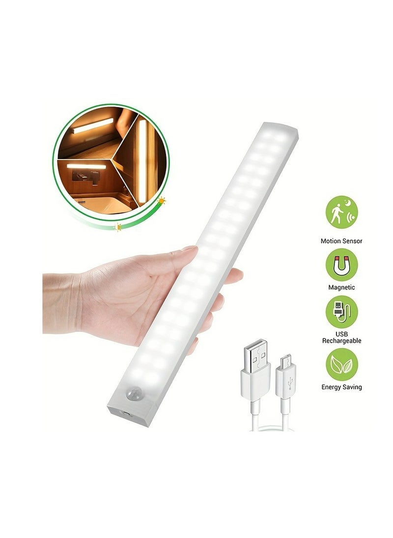 Light Up Your Home With 1pc Motion Sensor Cabinet Light - USB Rechargeable & Battery Powered!