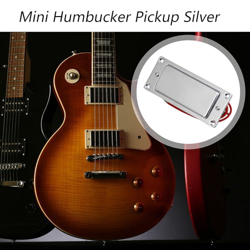 Lovermusic 92x37mm Silver Mini Double Coil Humbucker Electric Guitar Pickup Closed Guitar Accessories - Image 2