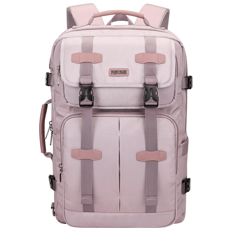 PIJUSHI Carry on Travel Backpack for Women Convertible Duffle Bag Flight Approved Luggage Backpack Fit 16 Inch Laptop(PE053 Ashen Purple) - Image 1