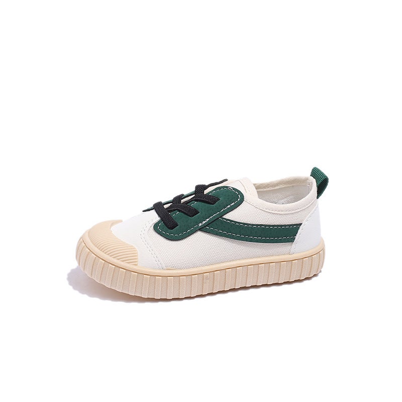 Boys Girls Protective Toe White Shoes Beige 