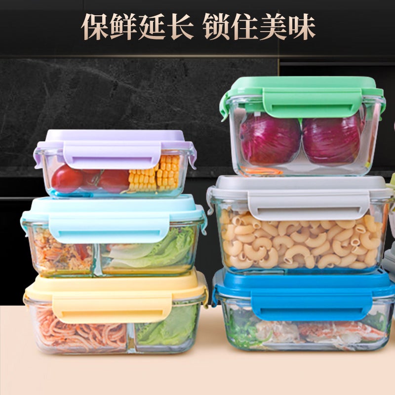 Borosilicate Glass Refrigerator Storage Crisper Heating Lunch Box Integrated Vacuum Glass Crisper - Image 4