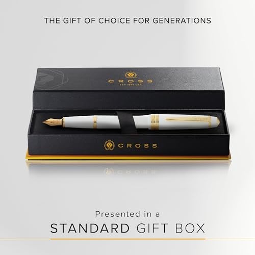 Cross Bailey Light Refillable Fountain Presented in a Everyday Gift Box - Medium Point, Black Ink, Polished White - Image 5