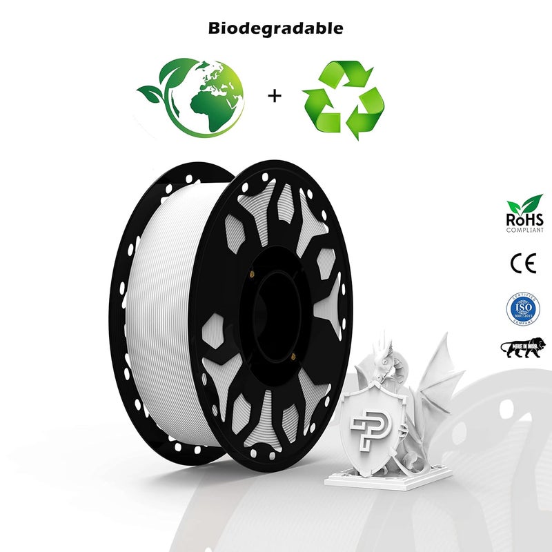 Protomont TECHNOLOGIES فيلا مونت خيوط الطباعة ثلاثية الأبعاد PLA بريميوم بلس بقطر 1.75 مم (لفة 1 كجم)، متوافقة مع معظم طابعات FDM (أبيض ساطع) - Image 4