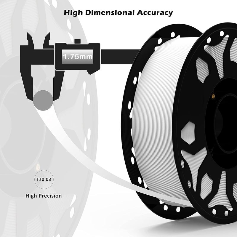 Protomont TECHNOLOGIES فيلا مونت خيوط الطباعة ثلاثية الأبعاد PLA بريميوم بلس بقطر 1.75 مم (لفة 1 كجم)، متوافقة مع معظم طابعات FDM (أبيض ساطع) - Image 5