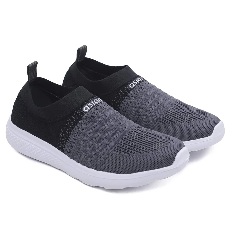 أسيان Grey Slip-On Sports Shoes for Women