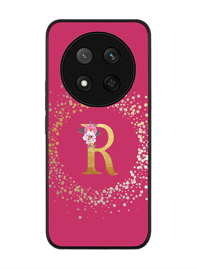Stylizedd For Honor X9c / Honor Magic7 Lite 5G Case,Slim fit Camera Protection, Shockproof Thin Phone cover  - Custom Monogram Floral - R ( Deep Pink ) - Image 1