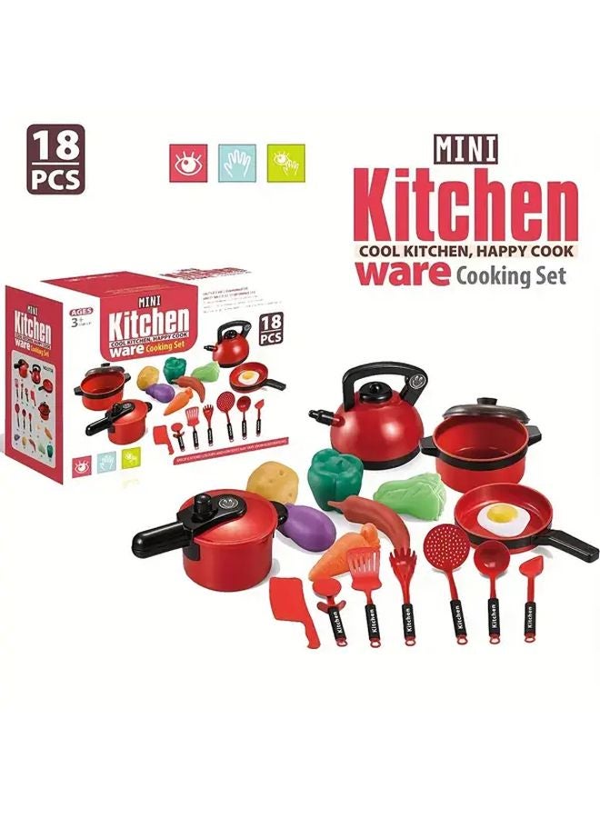 42Pcs Realistic Role Play Kitchen Toys Set With Fruits Vegetables Meat Utensils - Image 4