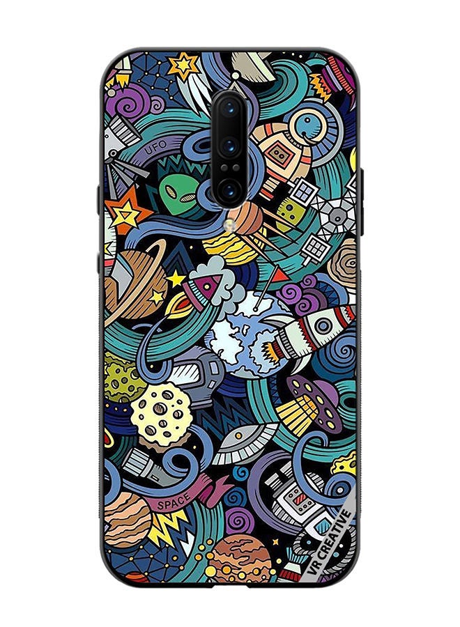 VR CREATIVE Protective Case Cover For OnePlus 7 Pro Cartoon Doodles Design Multicolour - Image 1