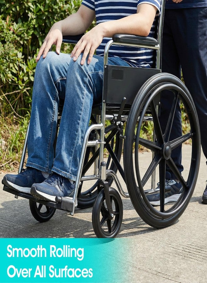 مجموعة من 4 عجلات صلبة مقاس 6 بوصات بديلة للكراسي المتحركة، والمشايات، وأجهزة المشي، وملحقات قيادة المشايات - إطارات من البولي يوريثان مانعة للانزلاق، محور متين من مادة ABS، سهلة التركيب، لون أسود - Image 4