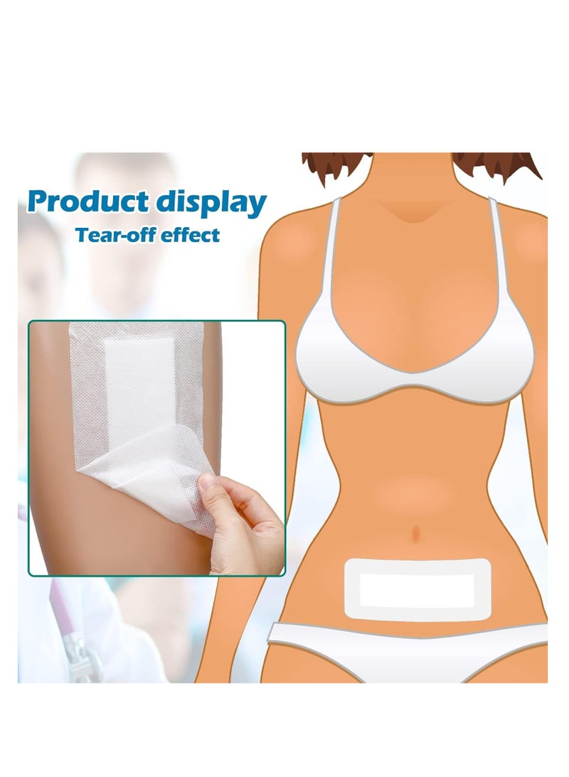 KASTWAVE 40 Pcs Waterproof Adhesive Island Dressing, 4" x 10" Sterile Island Wound Dressing, Breathable Bordered Gauze Dressing, Individually Wrapped Latex Free Bandages, Non-Stick Central Pad - Image 3