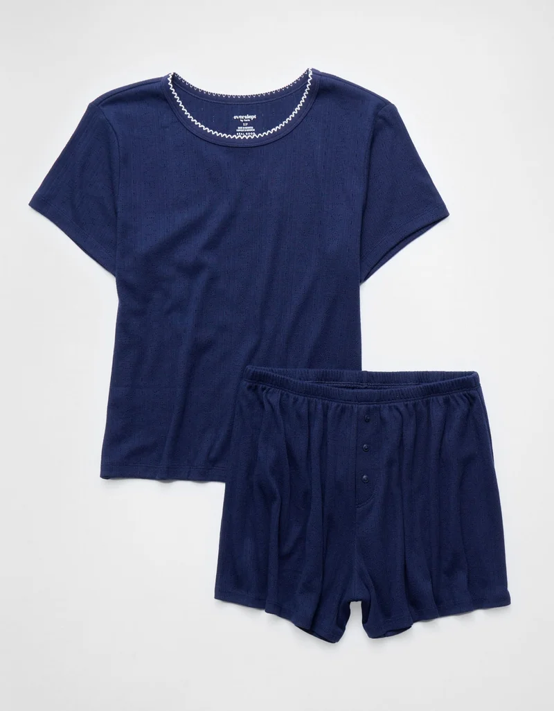 Aerie  OVERSLEPT by Aerie Pointelle Pajama Set for Women | Best Price UAE