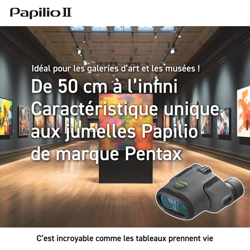 Pentax Papilio II 6.5x21 Binoculars (Gray) suitable for watching objects both close-up and far away - Image 4