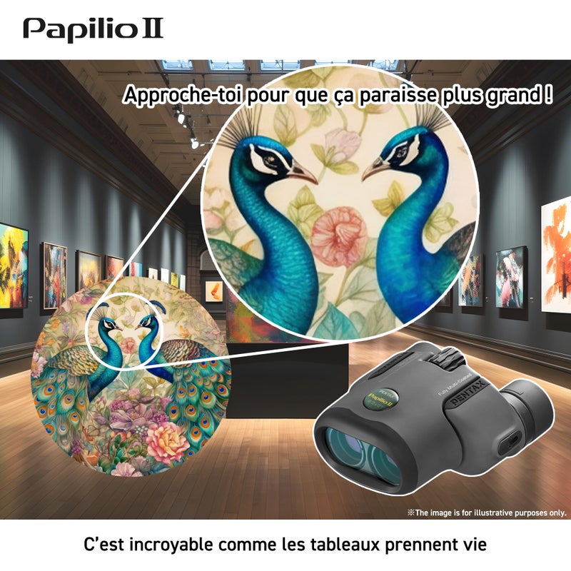 Pentax Papilio II 6.5x21 Binoculars (Gray) suitable for watching objects both close-up and far away - Image 5