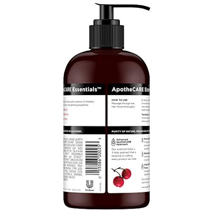 ApotheCARE Essentials The Booster Shampoo Rosehip Oil, Geranium, Aloe Vera 12 oz - Image 2