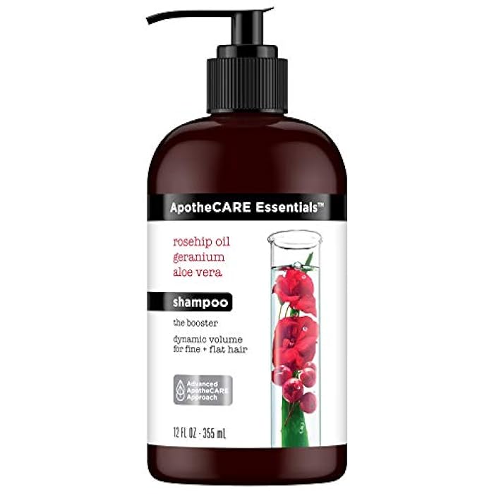 ApotheCARE Essentials The Booster Shampoo Rosehip Oil, Geranium, Aloe Vera 12 oz - Image 1