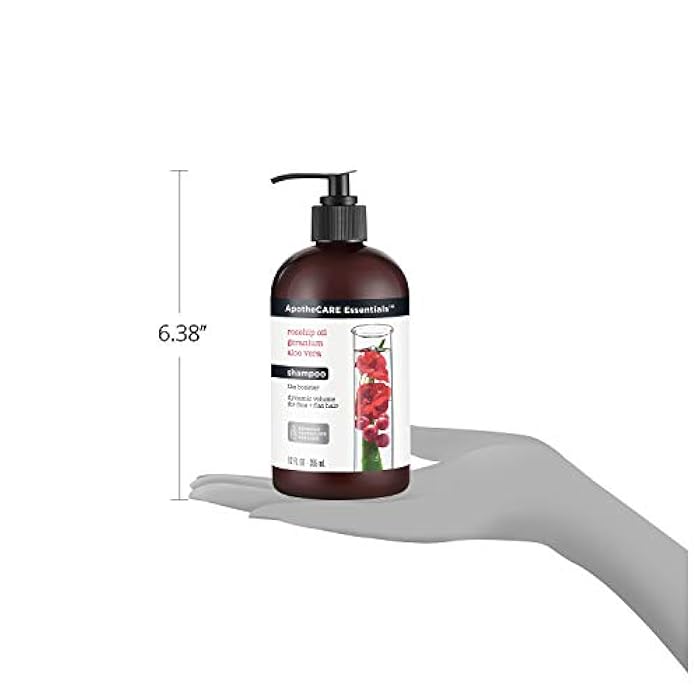 ApotheCARE Essentials The Booster Shampoo Rosehip Oil, Geranium, Aloe Vera 12 oz - Image 5