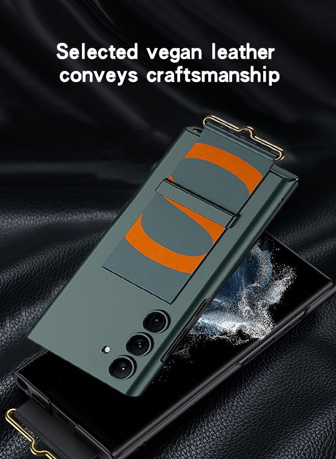 GROIC Case for Samsung Galaxy S23 Plus 6.6" Cover with Leather Wristband Holder, Luxury Slim Wrist Strap Kickstand PC Cover Full Body Protective Anti-Scratch Shockproof Lightweight Case - Image 3