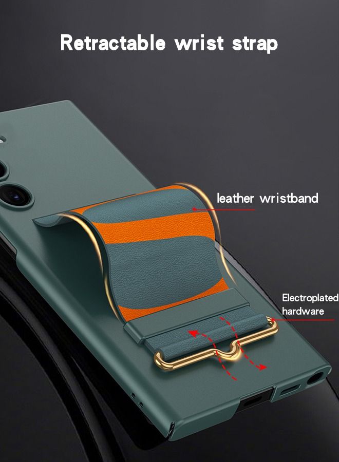 GROIC Case for Samsung Galaxy S23 Plus 6.6" Cover with Leather Wristband Holder, Luxury Slim Wrist Strap Kickstand PC Cover Full Body Protective Anti-Scratch Shockproof Lightweight Case - Image 5