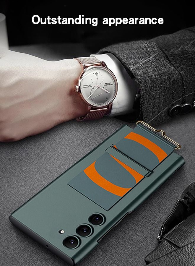 GROIC Case for Samsung Galaxy S23 Plus 6.6" Cover with Leather Wristband Holder, Luxury Slim Wrist Strap Kickstand PC Cover Full Body Protective Anti-Scratch Shockproof Lightweight Case - Image 2