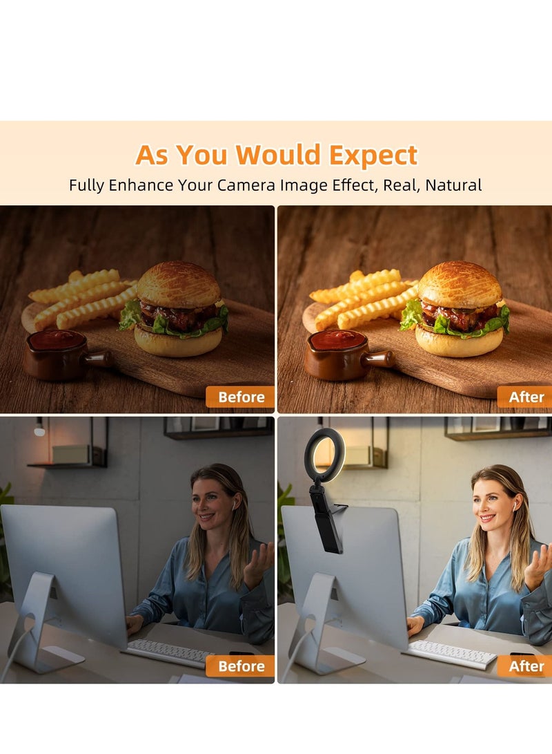 Excefore Ring Light for Computer Laptop, Video Conference Lighting kit Zoom Meetings, 5" Small Led Selfie Portable with Stand  - Image 3
