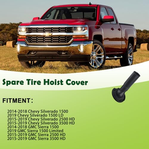 omoZone Spare Tire Hoist Cover Compatible with 2014-2019 Chevy Silverado GMC Sierra 1500 2500 HD 3500 HD Replaces 22979267 47830 Spare Tire Carrier Casing - Image 4