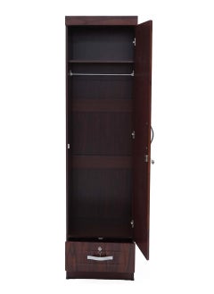 Generic Empire Furniture Wooden Wardrobe Cabinet, Single Door with Mirror and Drawer, Mahogany (Brown/Black), 190x51x53 cm  - Image 2