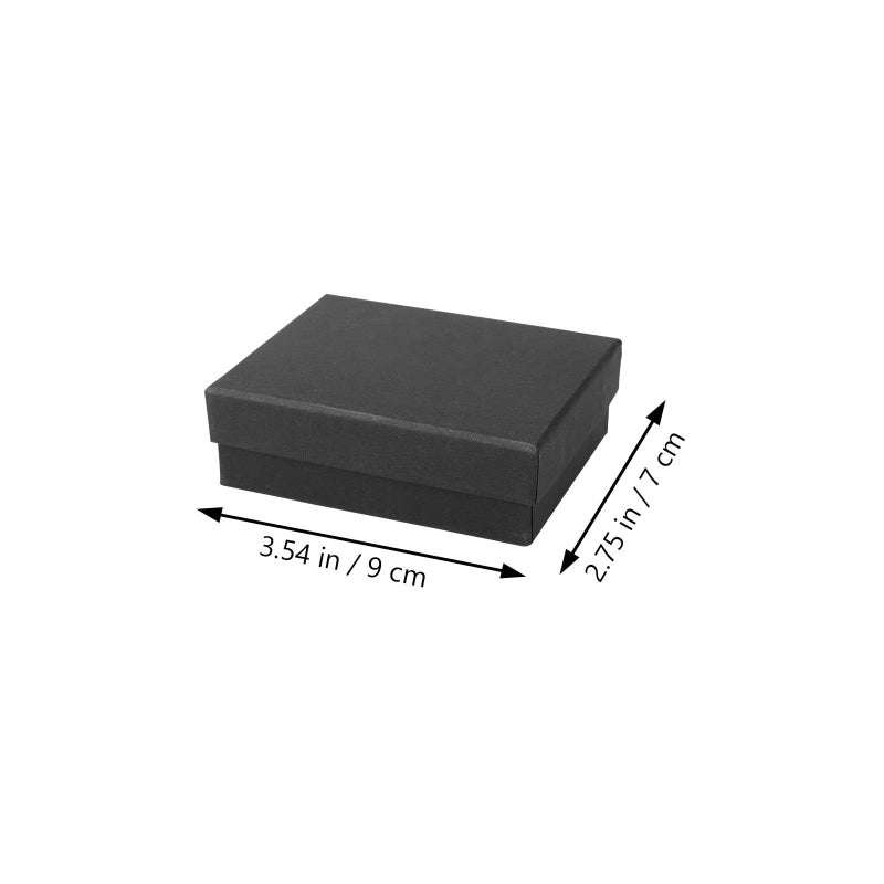 10 Black Kraft Paper Jewelry Boxes With Sponge Insert 7x9x3cm Ring Necklace Storage Cases Compact Travel Packaging Holder - Image 3