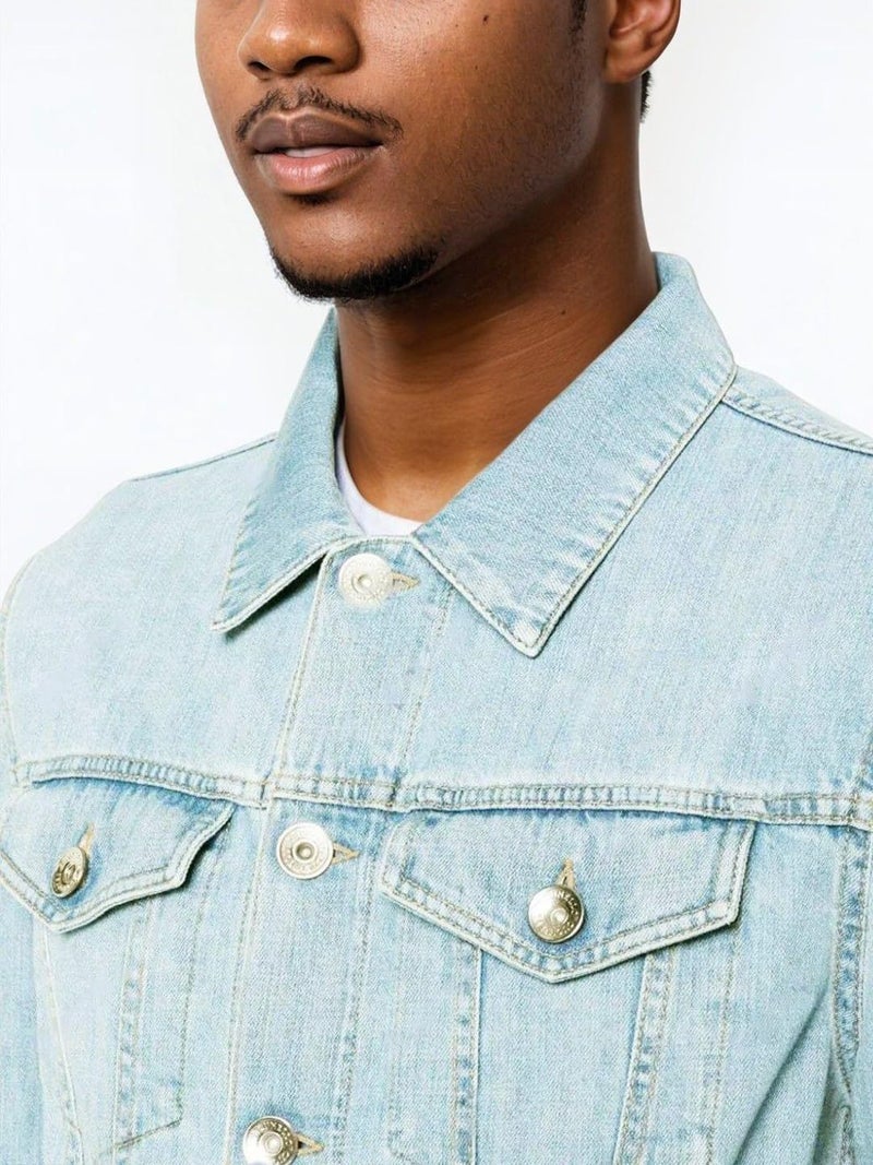 KOTTY Men's Classic Long Sleeves Denim Jacket(Blue,XL) - Image 3