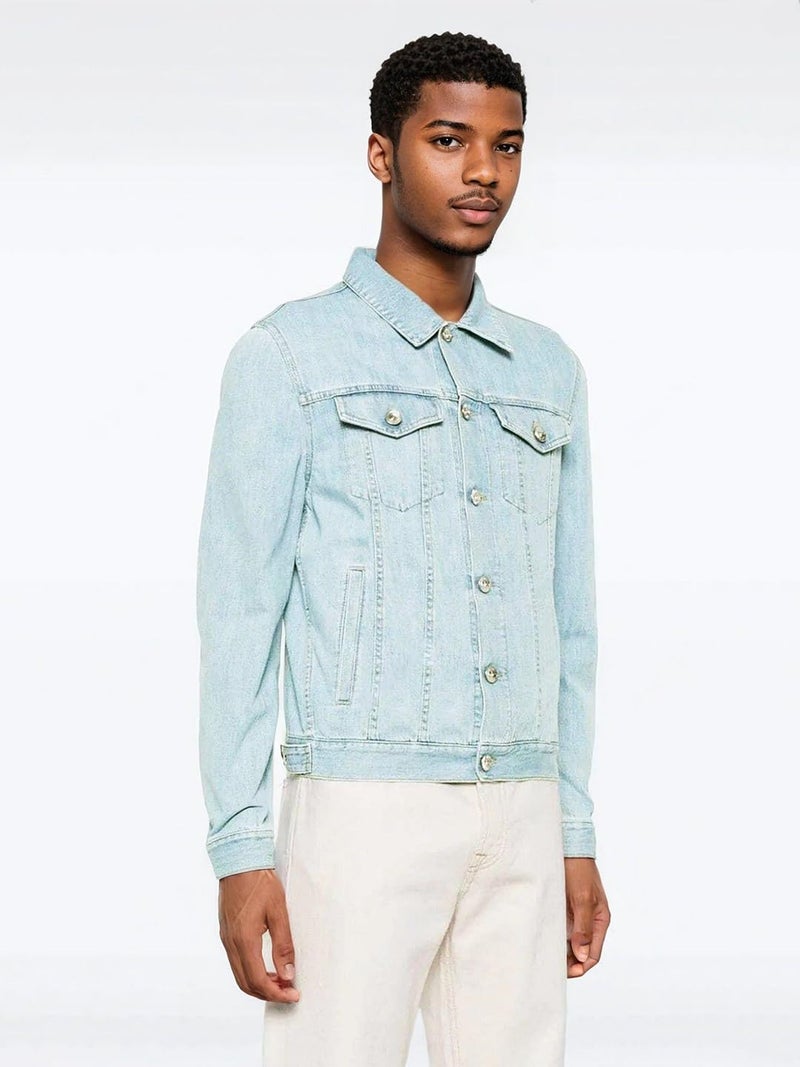 KOTTY Men's Classic Long Sleeves Denim Jacket(Blue,XL) - Image 4