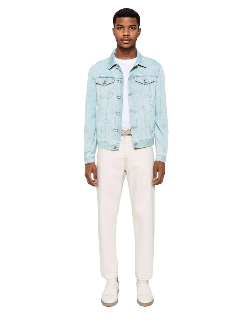 KOTTY Men's Classic Long Sleeves Denim Jacket(Blue,XL) - Image 1