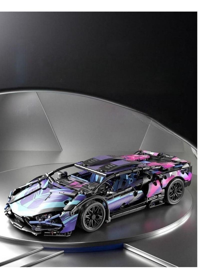Fun Racing Set Cyberpunk Sports Car Lamborghini -SIAN Model Remote Control Car Children's toy Blocks Toys for boys and Girls Over 6 Years Old (1314 pieces)  - Image 1
