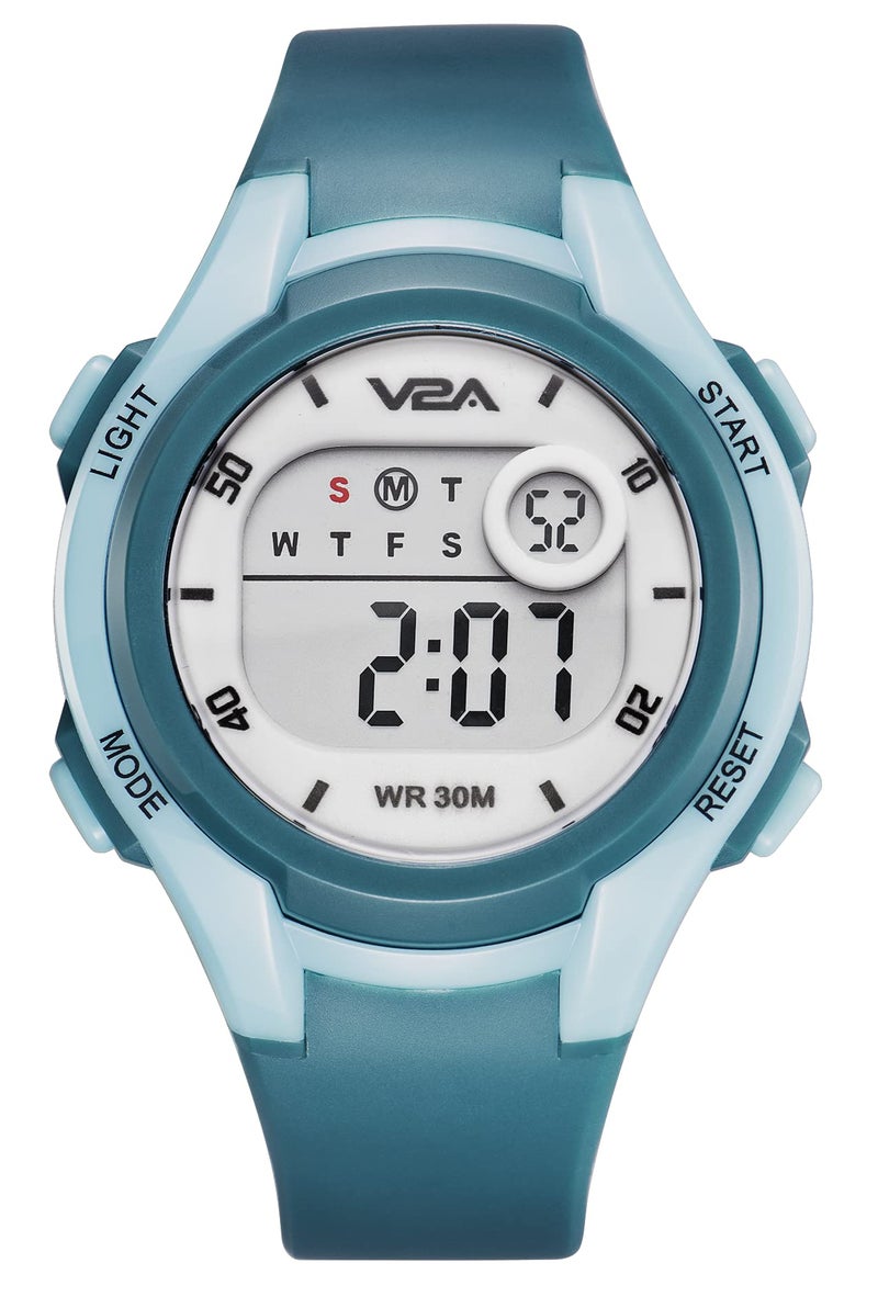 V2A Boys and Girls Kids Watch - Waterproof Watch, Gifts for Boys and Girls Age 5-13 for Multi-Functional 30 M Waterproof Digital Sports Watches for 3 4 5 6 7 Year Old Kids (Dark Green Dial and Band) - Image 1