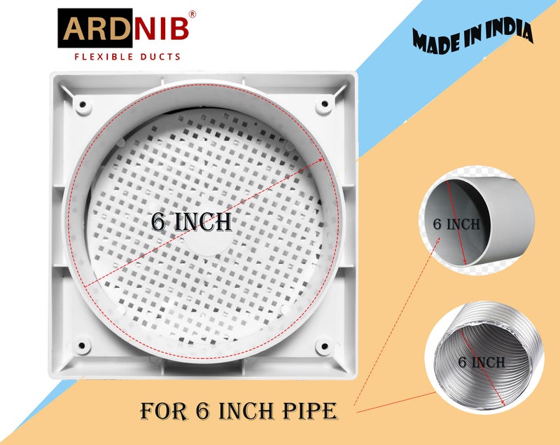 Ardnib 6 Inch Vent Cover/Ventilation Vent Cover/Chimney Pipe outer Vent Cover/Used for Anti Cockroach, Lizards, Insects, 150 mm Exhaust Fan Cap Chimney Pipe Cowl (ABS WHITE, 6 INCH) - Image 5