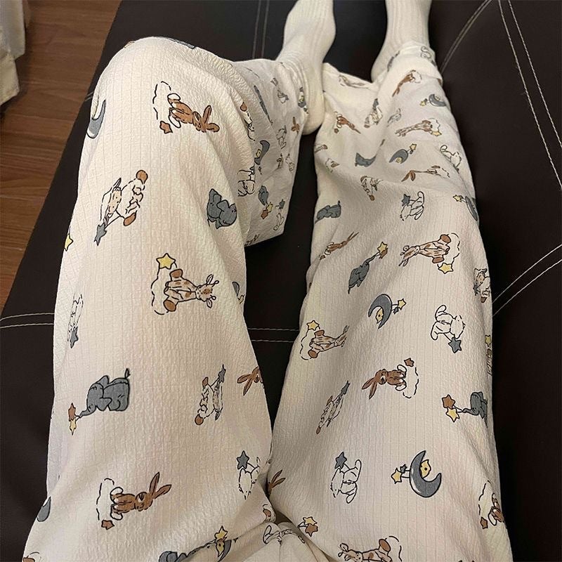 Summer Cartoon Lounge Shorts Women Animal Meeting [Bubble Pants]]